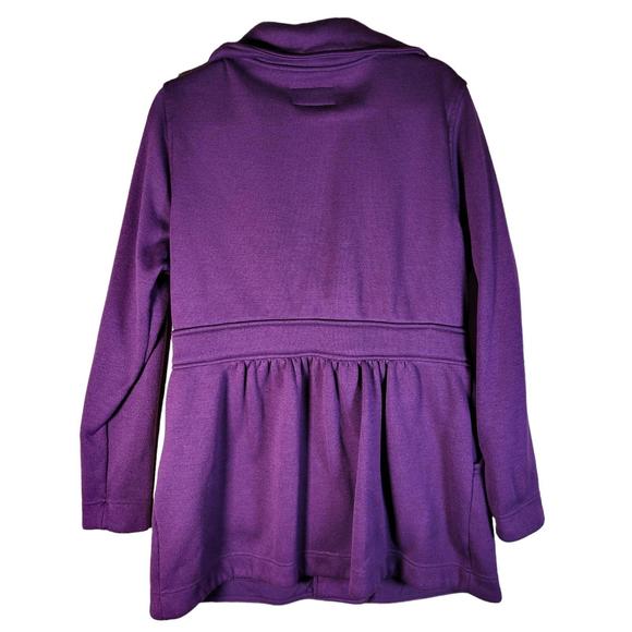 Metaphor Eggplant Purple Fleece Button Front Pockets Jacket Women Size L - Picture 2 of 10